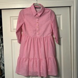 Duffield Lane pink/white gingham dress